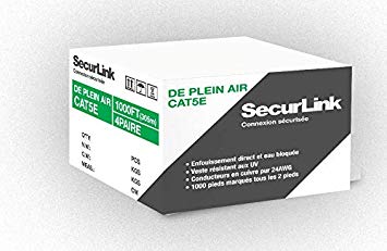 SecurLink CAT5E Outdoor Direct Burial / Double jacket Solid Pure Copper 1000FT - Black